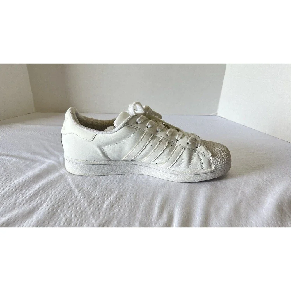 Adidas Originals Superstar Men Size 9.5 Triple White Sneaker Shoe Shell Toe Top